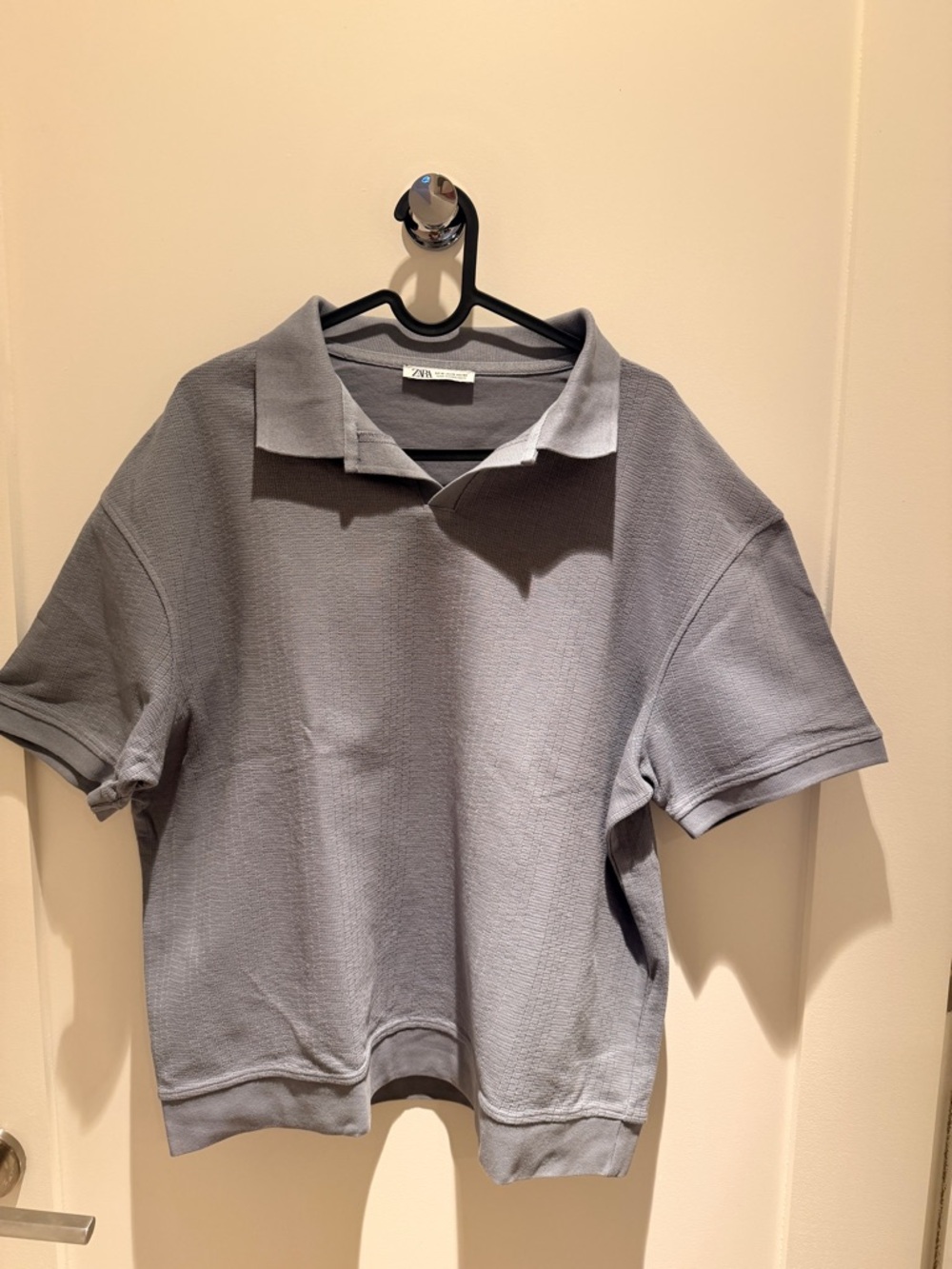 Zara Gray Polo Short Sleeve Size M